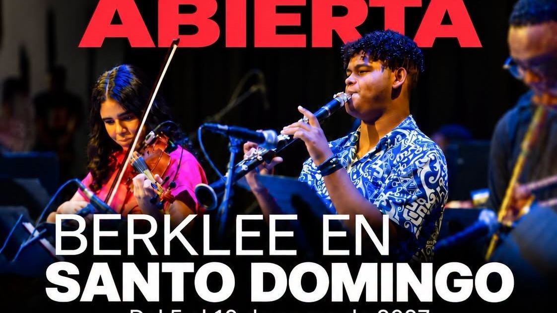La convocatoria para Berklee en Santo Domingo 2027 ya está abierta; el programa será del 5 al 10 de enero de 2027.