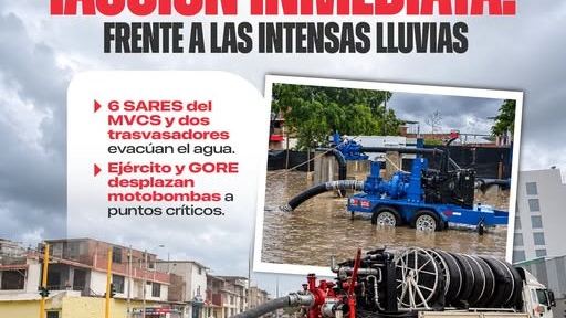 La PCM anunció el despliegue de maquinaria del Gobierno en Piura para evacuar el agua de las zonas inundadas ante el Meganiño.