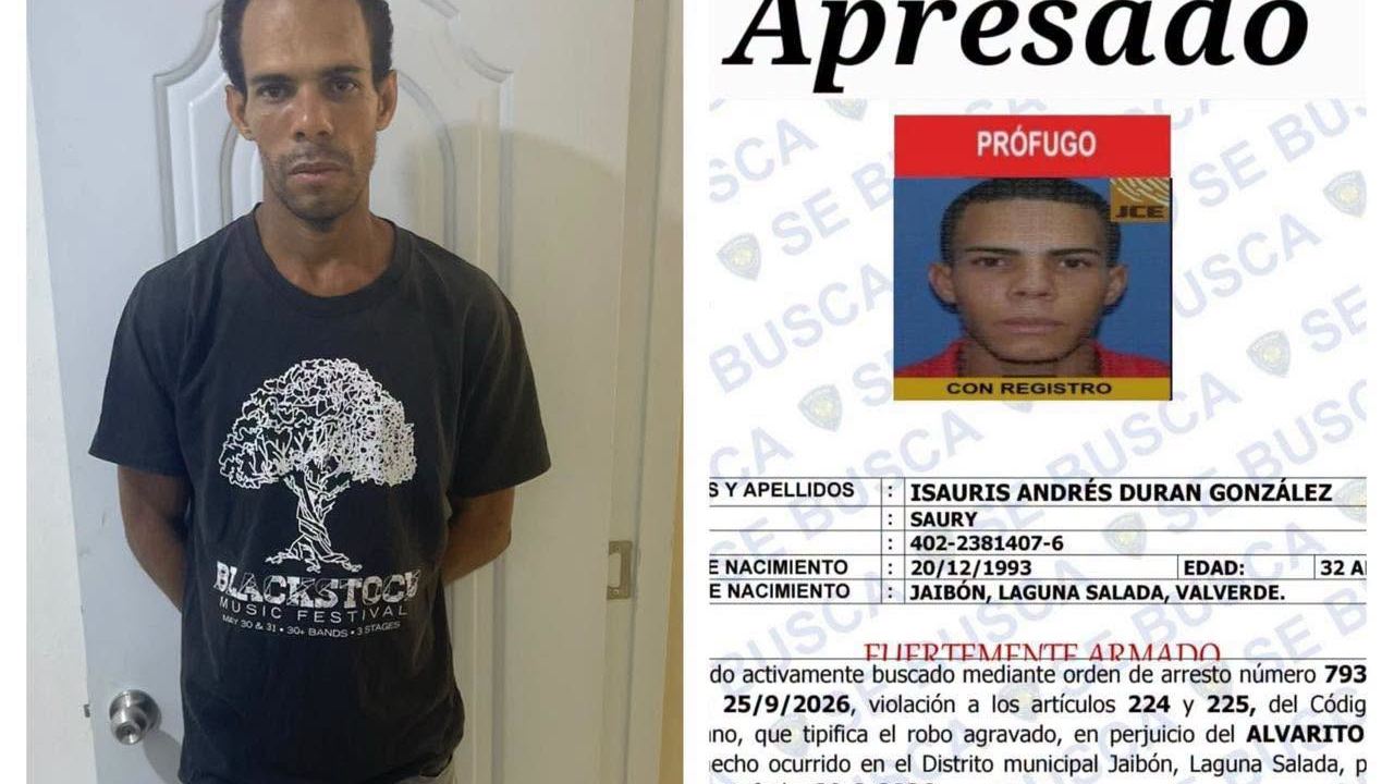 Isaury Andrés Durán González, de 32 años, se entregó voluntariamente el 16 de octubre de 2026 ante las autoridades, a través del síndico de Jaibón, Rique Tejada, tras el constante asedio policial.